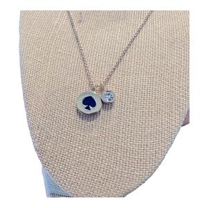 NWT Kate Spade Spot the Spade Necklace w/Signature Spade & Clear Crystal Charms